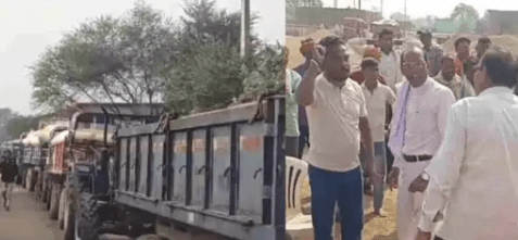 गरियाबंद में बारदानों की कमी और किसानों का प्रदर्शन, प्रशासन ने राइस मिल से किया जुगाड़