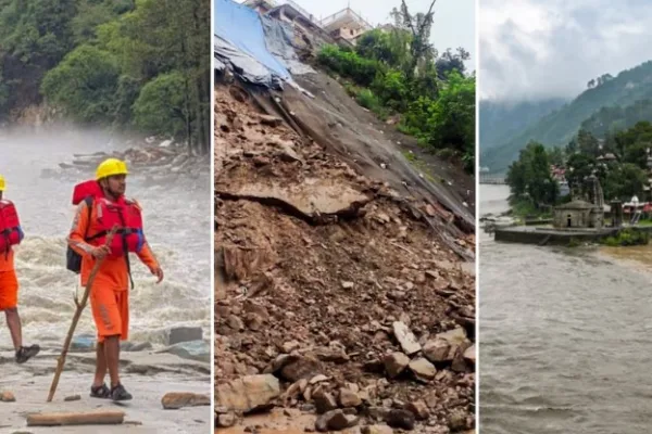 उफनती ब्यास नदी, मलबे में दबे घर और शिमला में भूस्खलन की तस्वीरें