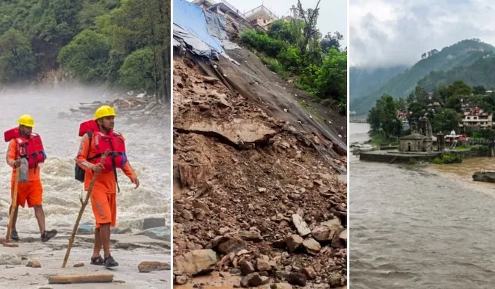 उफनती ब्यास नदी, मलबे में दबे घर और शिमला में भूस्खलन की तस्वीरें
