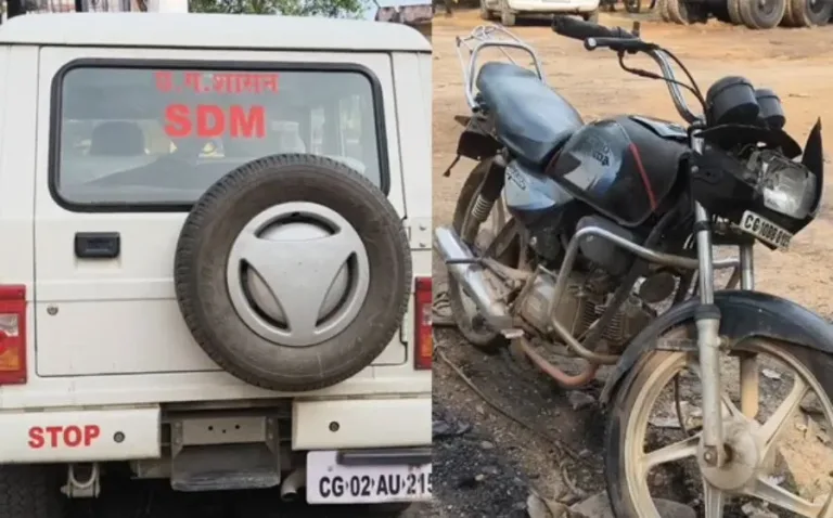 बिलासपुर में SDM की गाड़ी से टक्कर, गर्भवती महिला की मौत, ग्रामीणों ने वाहन थाने पहुंचाया.