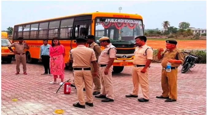 स्कूल बस निरीक्षण अभियान