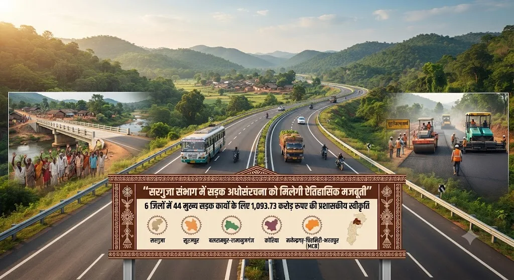 सरगुजा संभाग, सड़क निर्माण, छत्तीसगढ़ सड़क विकास,