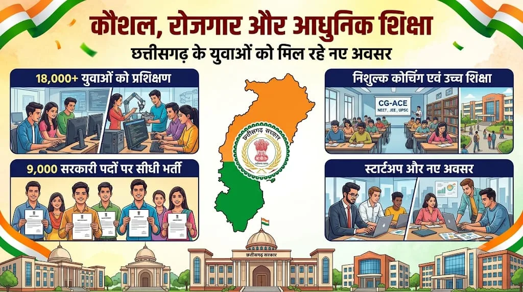 छत्तीसगढ़ रोजगार, कौशल विकास, सरकारी भर्ती, 9 हजार पद