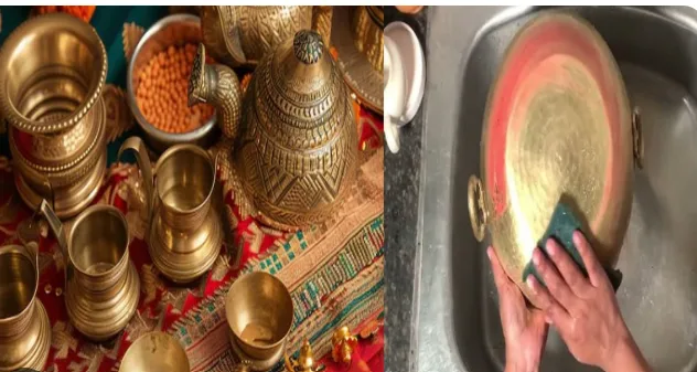दिवाली क्लीनिंग हैक्स से चमकते पीतल के दीये और बर्तन