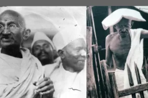 महात्मा गांधी के रोचक तथ्य, चरखा और किताबों के साथ चित्रण